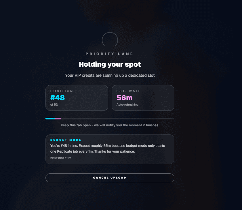 Kirkify uploader with drag-and-drop area and preview