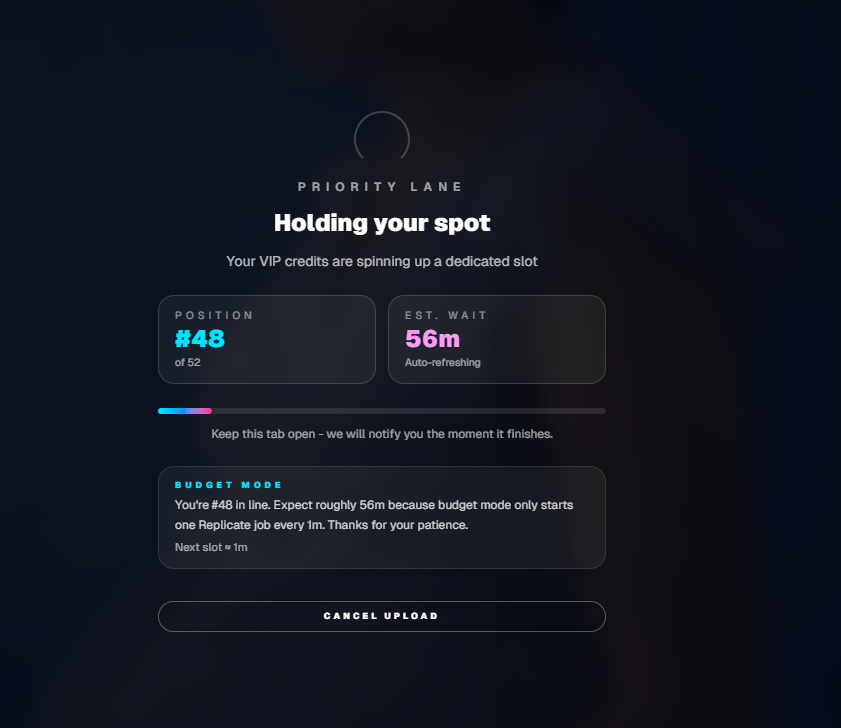 Kirkify uploader with drag-and-drop area and preview